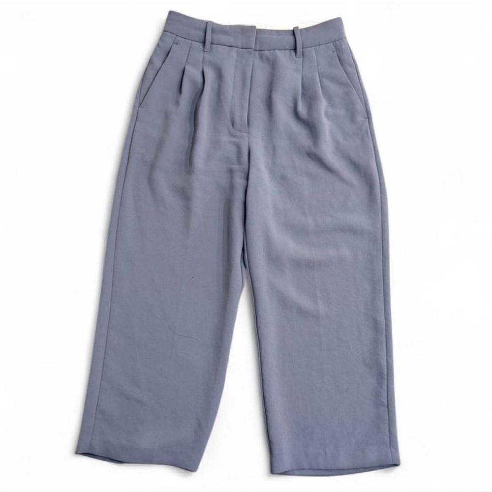 Aritzia Wilfred Women’s Blue Gray Cropped Crepette Trouser Pant